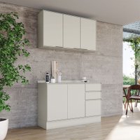 Cozinha Compacta Fineze 6 Portas 2 Gavetas com Tampo 100% Mdf Areia Hp - Henn