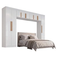Guarda Roupas Modulado Closet Quarto Completo 9 Portas com Espaço para Cama Queen 1,58m Madrid