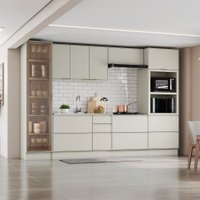 Cozinha Completa Fineze 7 Portas 8 Gavetas com Vidro 100% Mdf Areia Hp - Henn