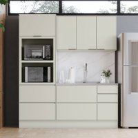Cozinha Compacta Fineze 5 Portas 6 Gavetas 100% Mdf Areia Hp - Henn