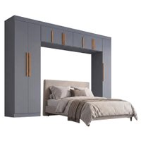 Guarda Roupas Modulado Closet Quarto Completo Com 9 Portas com Espaço para Cama Queen 1,58m Madrid