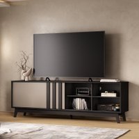 Rack para TV Ventura Carraro Preto Touch e Avelã
