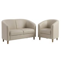 Kit Poltrona E Namoradeira Aura Pes Madeira Courino TCS 725 MOLL