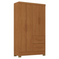 Guarda Roupa Solteiro 4 Portas 2 Gavetas Primor 121X209 cm Cinamomo ZANZ