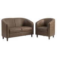 Kit Poltrona E Namoradeira Aura Pes Madeira Courino TCS 729 MOLL