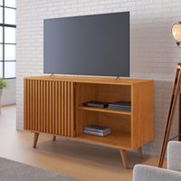 Rack para TV até 43 Polegadas com 1 Porta de Correr Retrô Multimóveis CRJCM-RCK004 Cinamomo