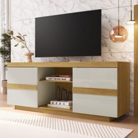 Rack para TV Até 65 Polegadas Prisma 2 Portas Ipê/Cristalo - Decibal