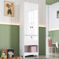 Armário Multiuso Lilo 2 Portas 1 Gaveta 100% Mdf Branco Brilho - Móveis Peroba