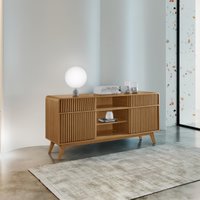 Aparador Buffet com 2 Portas 2 Gavetas e Nichos Retrô 165cm Multimóveis CRLJM-APA003 - CINAMOMO