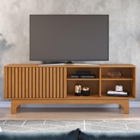 Rack para TV até 70 Polegadas com 1 Porta de Correr e 4 Nichos Multimóveis CRJCM-RCK006 Cinamomo