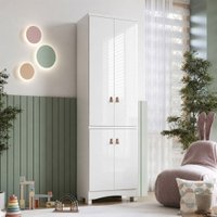 Armário Multiuso Lilo 4 Portas 4 Prateleiras 100% Mdf Branco Brilho - Móveis Peroba