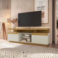 Rack para TV Até 75 Polegadas áurea 2 Portas com Vidro Ipê/Sabbia - Decibal