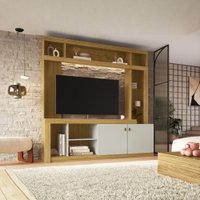Estante para TV Até 55 Polegadas Lume 2 Portas 3 Prateleiras com Vidro Ipê/Sabbia - Decibal