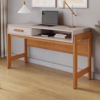 Escrivaninha/Mesa Escritório com 1 Gaveta e Nicho 135cm Multimóveis CRJCM-ESC001 Cinamomo/Off White