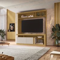 Estante para TV Até 65 Polegadas Orbe 2 Portas Ripado Ipê/Petra - Decibal