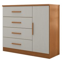 Comoda 4 Gavetas 1 Porta Novage 115 cm Cinamomo Areia ZANZ