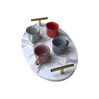 Bandeja Carrara Oval 35cm x 24cm com 4 canequinhas wolff