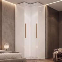 Guarda Roupas Modulado Closet de Canto 2 Portas Madrid Maxel Branco