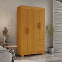 Guarda-Roupa Solteiro Maya 4 Portas 2 Gavetas Cinamomo - Acp Móveis