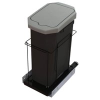 Lixeira Deslizante Simples 15L para Cozinha Elite 37x23x48cm Aramado Preto Fosco Schmitt