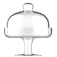 Prato para Bolo Festa com Pé e Tampa Vidro 26cm L'Hermitage Sobremesa Boleira Mesa Posta