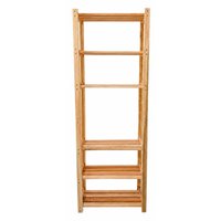 Estante Multiuso 170cm Madeira Eucalipto Natural 6 Prateleiras Organizar Sala Quarto