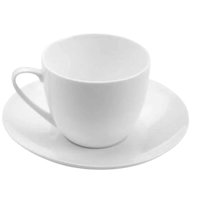 Jogo 48 Xícaras com Pires 220ml Porcelana Branca Clean Lyor Chá Café Padaria Restaurante Hotel