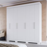 Guarda-Roupa Casal Hanna 8 Portas 4 Gavetas 100% Mdf Branco - Acp Móveis