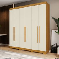 Guarda-Roupa Casal Agata 6 Portas 3 Gavetas Off White/Cinamomo - Acp Móveis