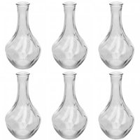 Jogo 6 Vasos Vidro 17cm Pumpkin Lyor Jarro Transparente Flores Decoração Mesa Centro Jantar