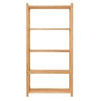 Estante Multiuso Madeira Nichele 140x62cm Eucalipto Natural Cru 5 Prateleiras Organização