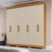Guarda-Roupa Casal Hanna 8 Portas 4 Gavetas 100% Mdf Cinamomo/Off White - Acp Móveis