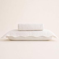 Cobre Leito Solteiro Branco com Porta Travesseiro Matelassê Quadrat Lyor Poliéster Colcha de Cama