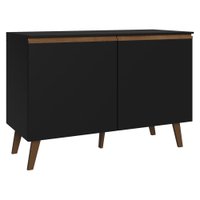 Balcão de Cozinha com 2 Portas 120 cm Preto Pieta Madesa