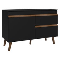 Balcão de Cozinha com 2 Portas e 1 Gaveta 120 cm Preto Pieta Madesa