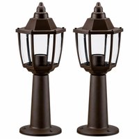 Jogo Balizadores de Chão Marrons 2un E27 Dital Heritage 43cm Área Externa Jardim Escada Piso