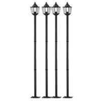 Kit 4 Postes para Praça 166cm Dital Heritage Clássico Preto E27 Luminária Jardim Iluminação Externa