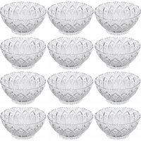 Jogo 12 Mini Tigelas Bowls Vidro 10x4,5cm 80ml Redondo King Lyor Decorativo Petiscos Sobremesas