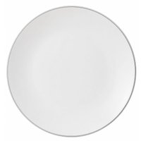 Prato Sobremesa Porcelana Branco Legacy Silver L'Hermitage 19,2cm Pratinho Borda Prata Avulso