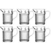 Jogo 6 Leiteiras com Bico Cristal 290ml L'Hermitage Cremeira Pequenos Voadores para Leite Molhos
