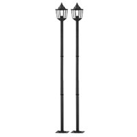 Kit 2 Postes para Jardim Dital Heritage 166cm Preto Clássico Termoplástico Iluminação Externa Praça
