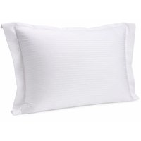 Fronha com Abas Travesseiro 50x70cm Branca Poliéster Brisa Lyor 200 Fios Listrada Avulsa