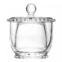 Manteigueira Francesa de Vidro com Tampa Pearl Wolff 10,5cm Porta Manteiga Mesa Posta Café