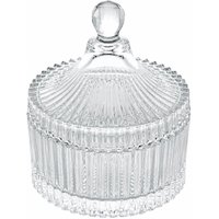 Potiche com Tampa Cristal 10,5cm Carrossel Lyor Transparente Mini Bomboniere Decorativo