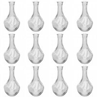 Conjunto 12 Vasos Vidro 17cm Pumpkin Lyor Vasinho Transparente Flores Decoração Centro de Mesa