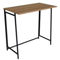 Escrivaninha Mesa de Estudo Compacta Dobrável Industrial Mel 80x45x77,5cm Placa e Ponto