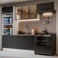 Armário de Cozinha Completa 270 cm Branco/Preto Agata Madesa 12