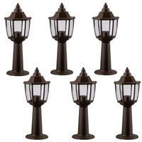 6 Balizadores de Piso Marrom Dital Heritage 43cm Área Externa Calçada Jardim Escada Piso Fachada