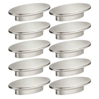 Kit 10 Puxadores Ponto Oval Níquel Escovado Zamac para Móveis Gavetas Armários Ovale Bigfer