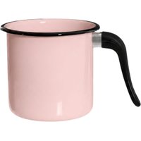 Leiteira 1,5L Ágata Aço Esmaltado Rosa com Cabo de Nylon Esmaltados Silva Fervedor Leite Água